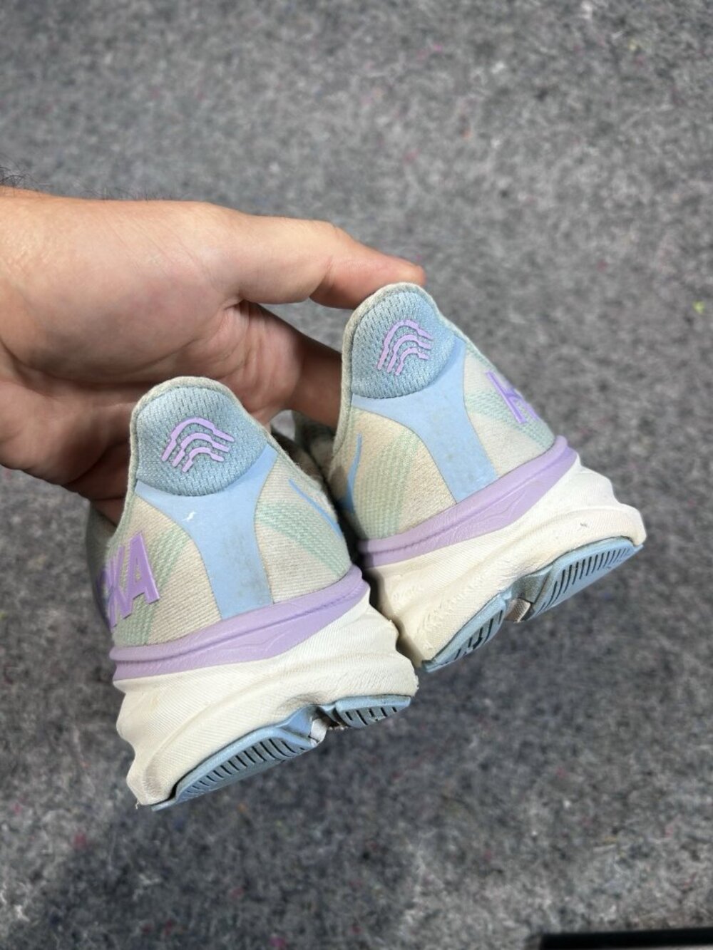 HOKA Clifton 9 Womens Size 8.5 Sage Green Purple Running Shoes - Picture 8 of 8